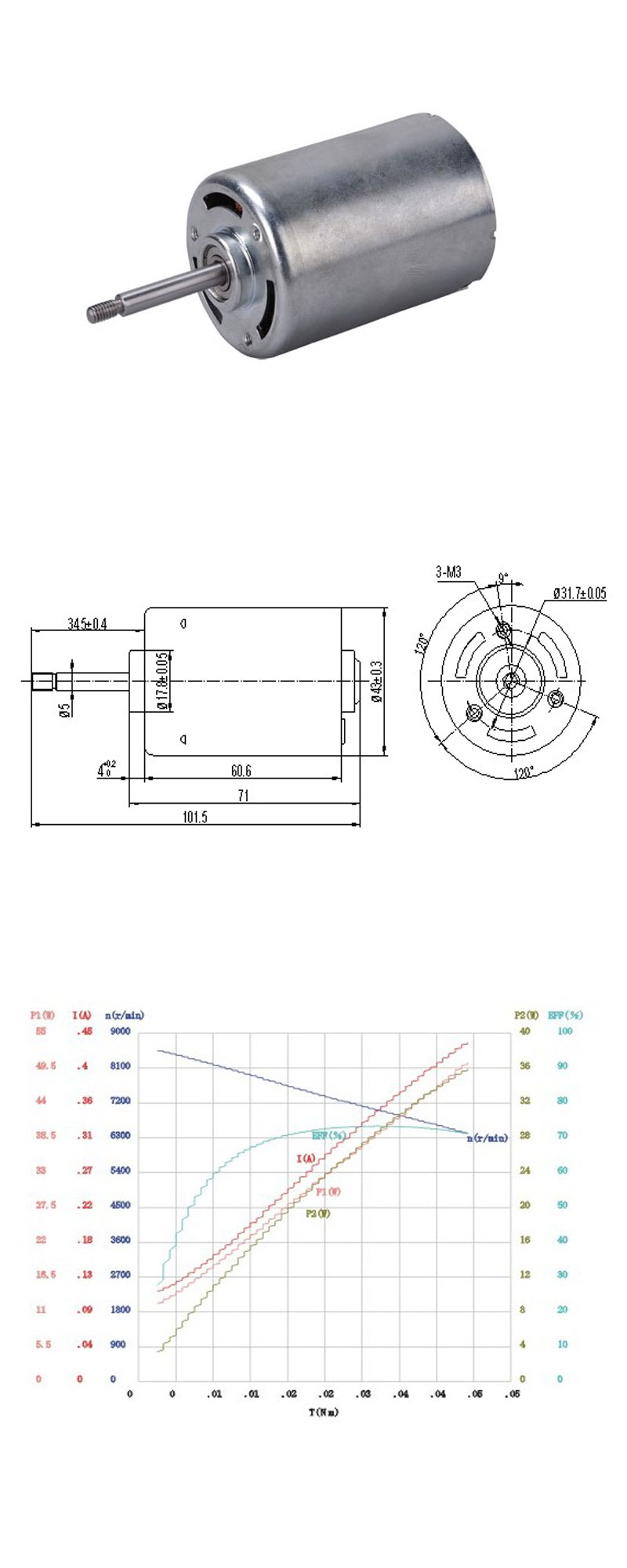 Ce 10-50W 7800rpm CNC Machine Electric BLDC Brushless DC Motor